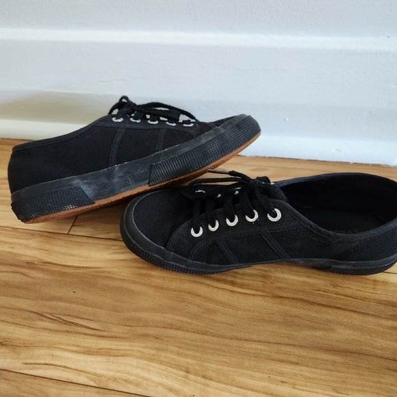 Black Canvas and Rubber Superga Shoes - Picture 7 of 11
